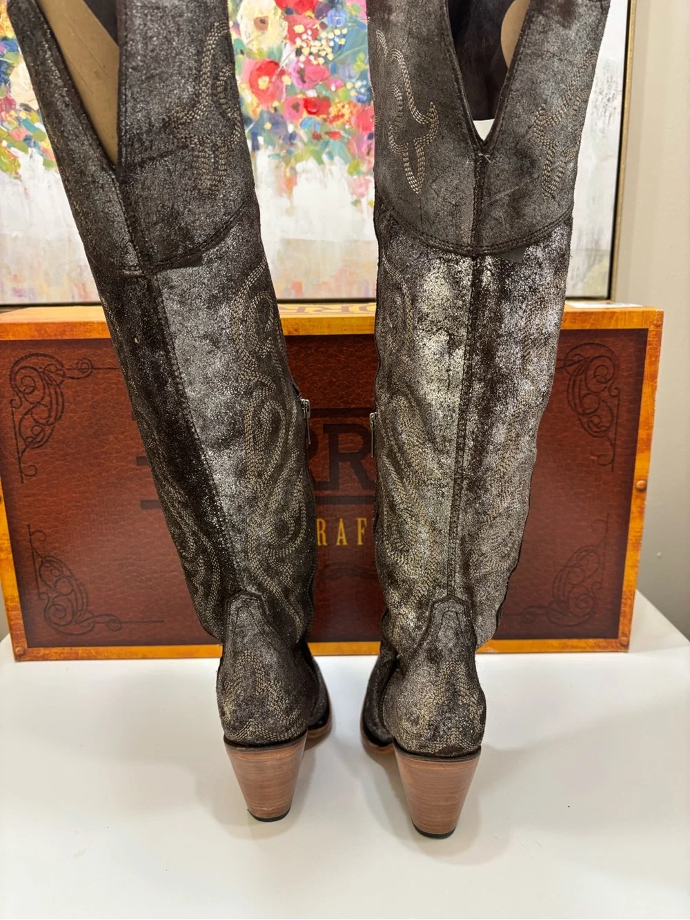 ✨ CORRAL BROWN-SILVER METALLIZED OVER-THE-KNEE BOOTS ✨ NWT